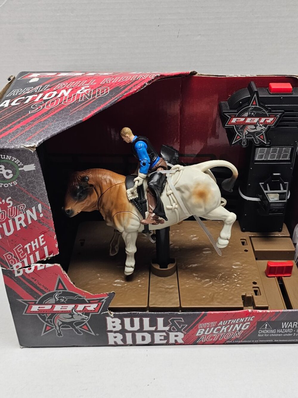 New Country Toy PBR Bucking Bull & Rider Playset Battery Interactive #811